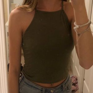 army green high neck tank, tillys